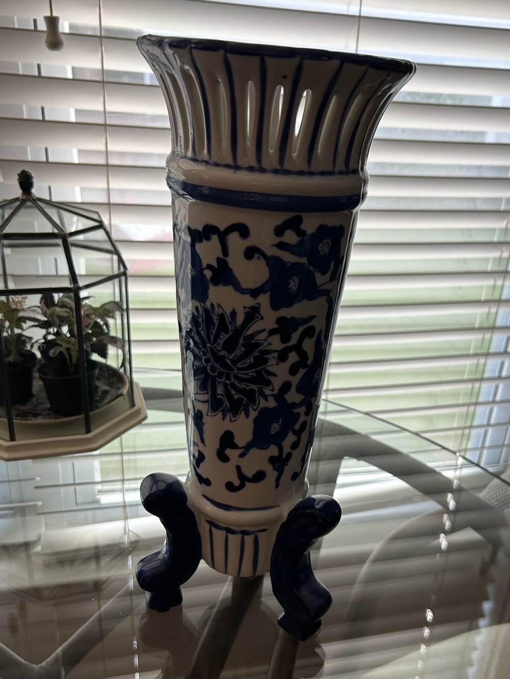 Blue and White Decorative Vase